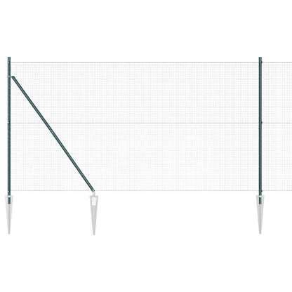 Welded Wire Fence with Spikes Steel and PVC Green Mesh