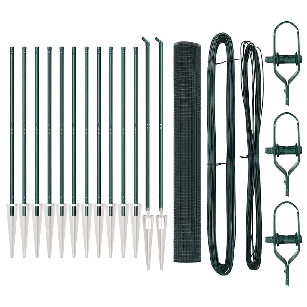 Fence Post Green 25 x 1.4 m (25 x 25 mm mesh) Steel and PVC