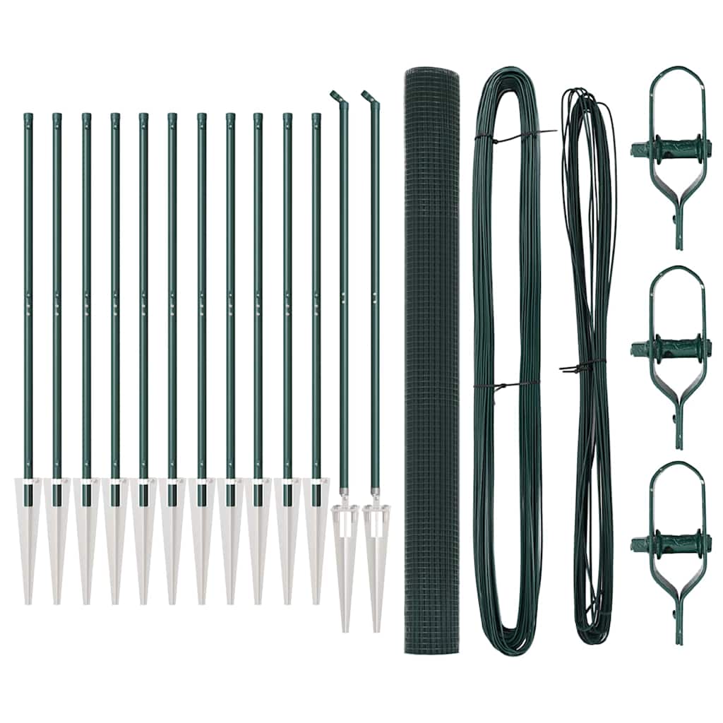 Welded Wire Fence with Spikes Steel Green Mesh