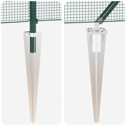 Welded Wire Fence with Spikes Steel and PVC Green Mesh