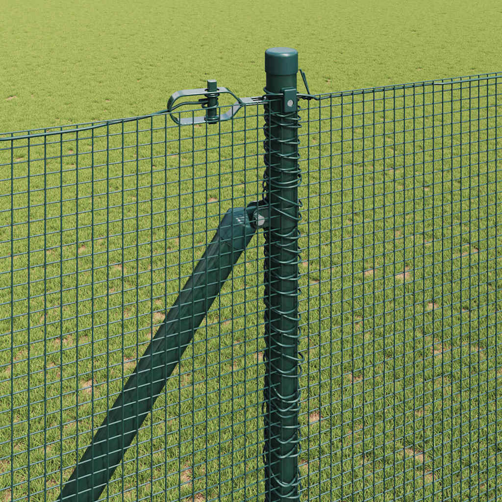 Welded Wire Fence with Spikes Steel and PVC Green Mesh