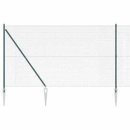 Welded Wire Fence with Spikes Steel and PVC Green Mesh