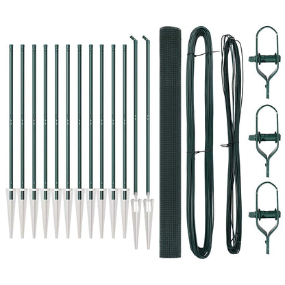 Welded Wire Fence with Spikes Steel and PVC Green Mesh