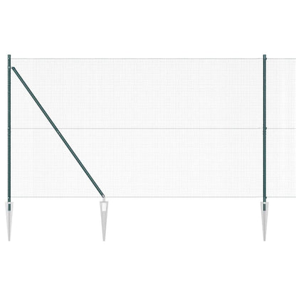Welded Wire Fence with Spikes Steel and PVC Green Mesh