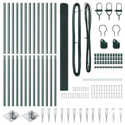Welded Wire Fence with Spikes Steel and PVC Green Mesh