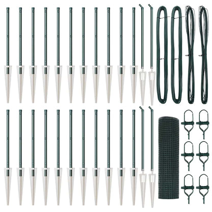 Welded Wire Fence with Spikes Steel and PVC Green Mesh