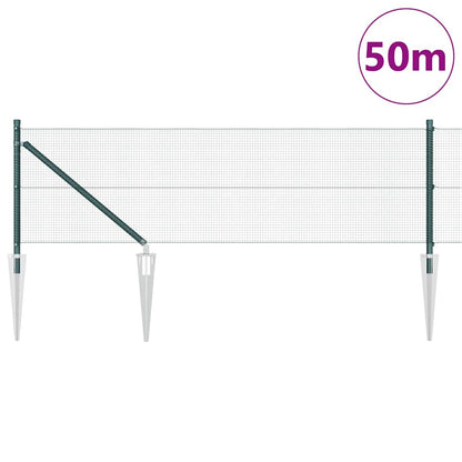 Welded Wire Fence with Spikes Steel and PVC Green Mesh