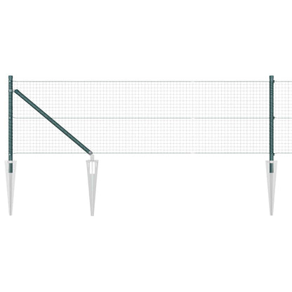 Welded Wire Fence with Spikes Steel and PVC Green Mesh