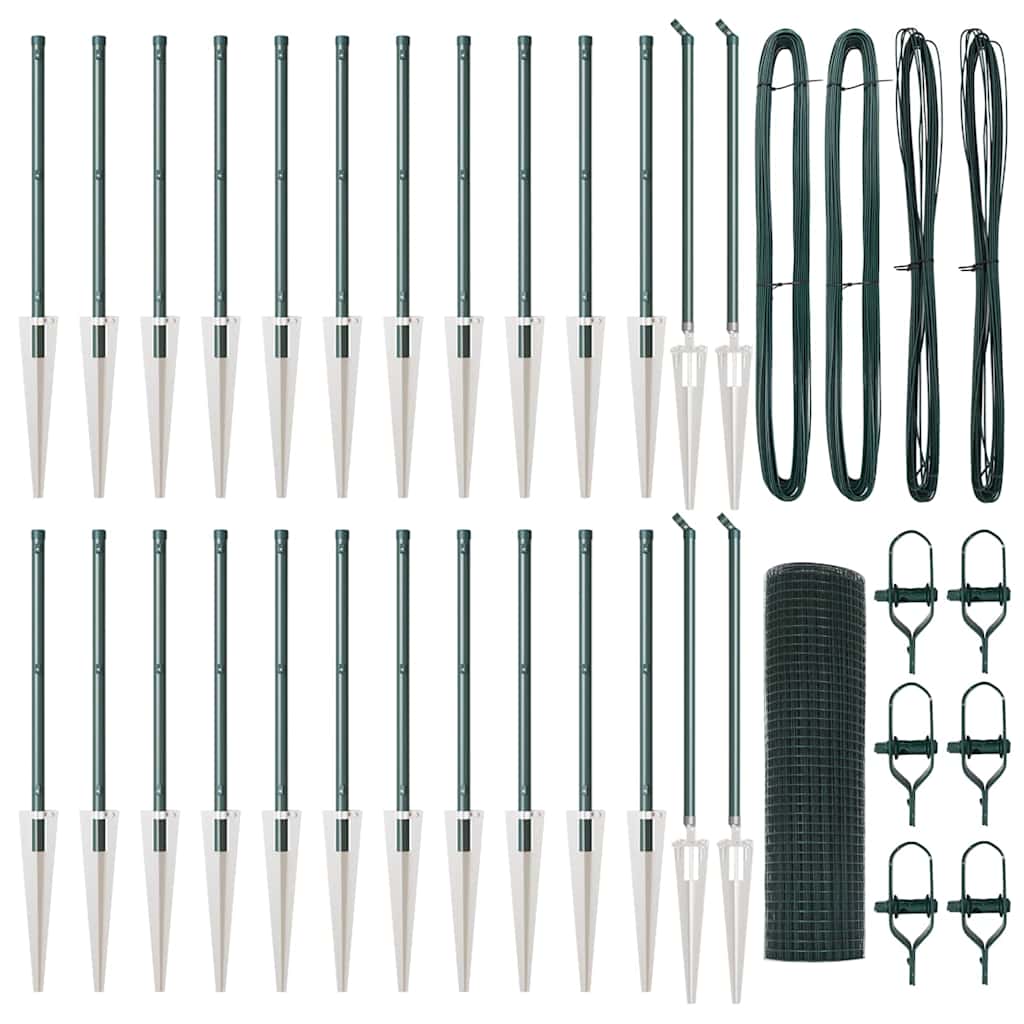 Welded Wire Fence with Spikes Steel and PVC Green Mesh