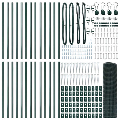 Welded Wire Fence with Spikes Steel and PVC Green Mesh