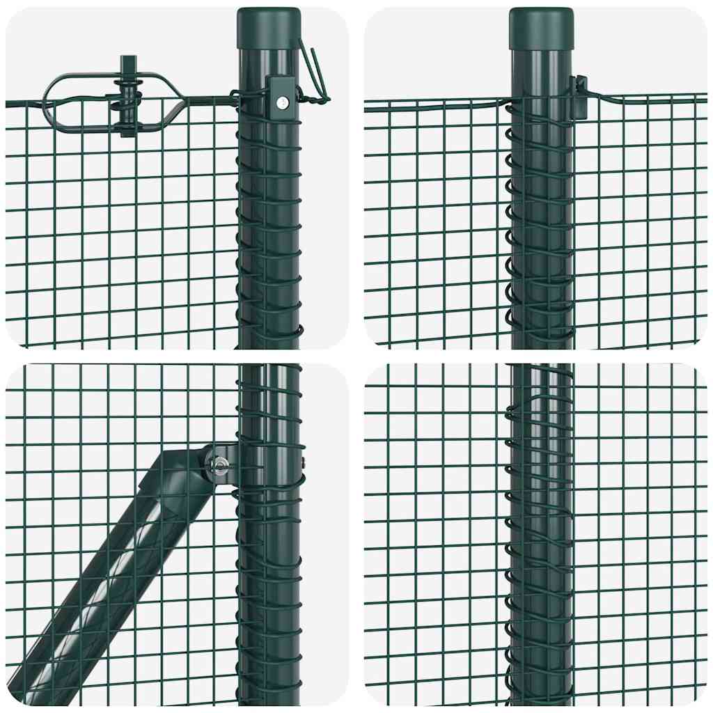 Welded Wire Fence with Spikes Steel and PVC Green Mesh
