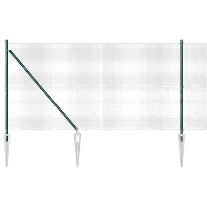 Welded Wire Fence with Spikes Steel and PVC Green Mesh
