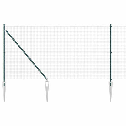 Welded Wire Fence with Spikes Steel and PVC Green Mesh