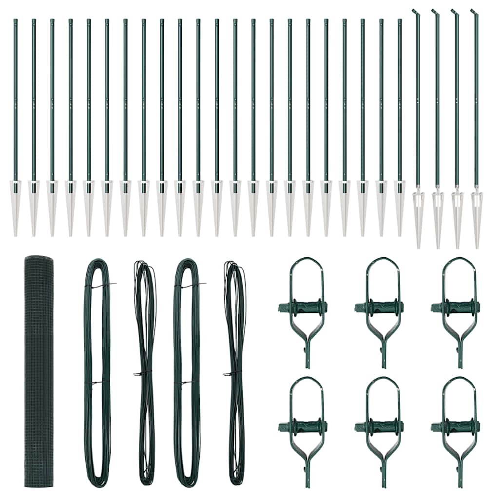 Welded Wire Fence with Spikes Steel and PVC Green Mesh