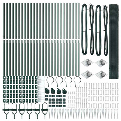 Welded Wire Fence with Spikes Steel and PVC Green Mesh