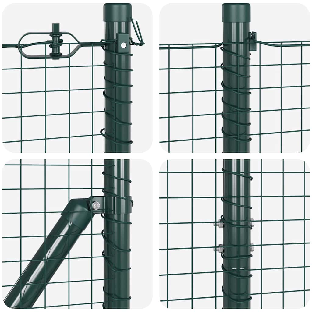 Welded Wire Fence with Spikes Steel and PVC Green Mesh