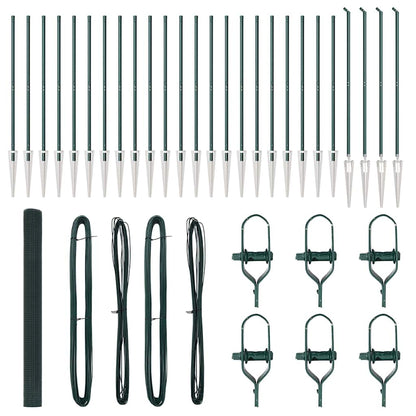 Welded Wire Fence with Spikes Steel and PVC Green Mesh