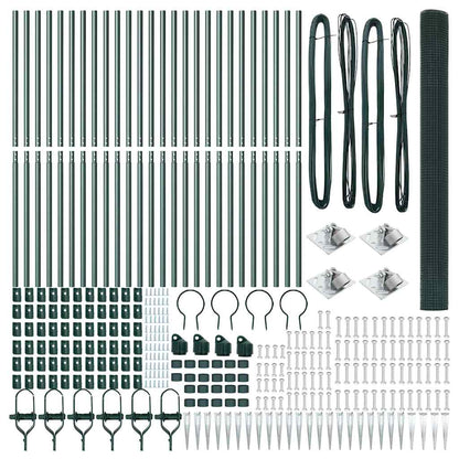 Welded Wire Fence with Spikes Steel and PVC Green Mesh