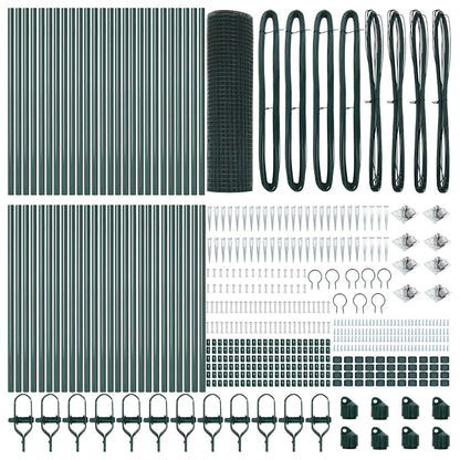 Welded Wire Fence with Spikes Steel and PVC Green Mesh