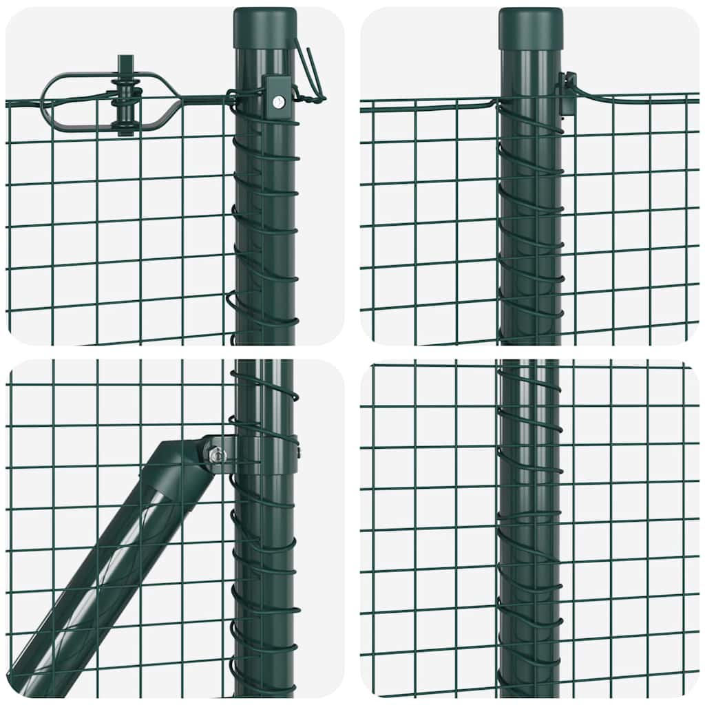 Welded Wire Fence with Spikes Steel and PVC Green Mesh