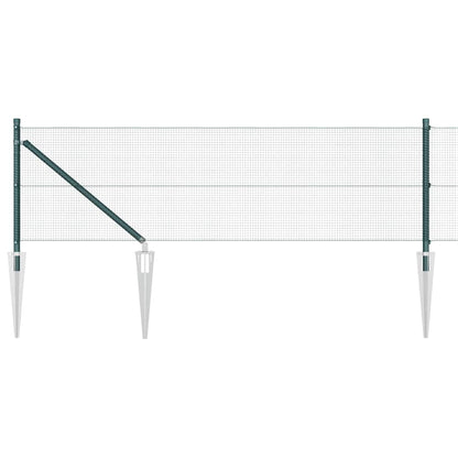Welded Wire Fence with Spikes Steel and PVC Green Mesh