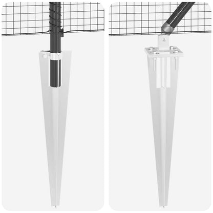 Welded Wire Fence with Spikes Steel and PVC Grey Mesh