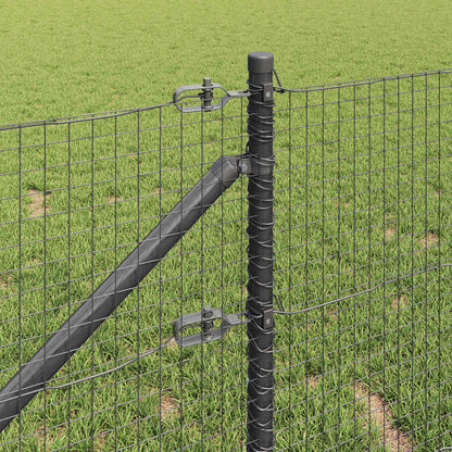 Welded Wire Fence with Spikes Steel and PVC Grey Mesh