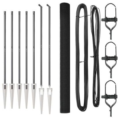 Fence Post Grey 10 x 1.6 m (25 x 25 mm mesh) Steel and PVC