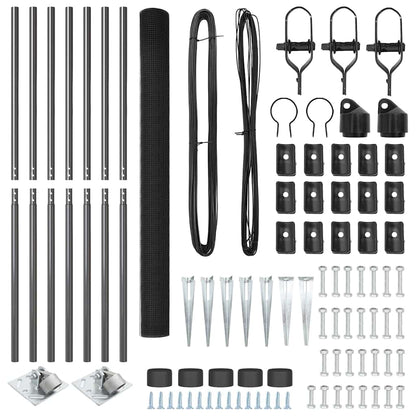 Fence Post Grey 10 x 1.6 m (25 x 25 mm mesh) Steel and PVC