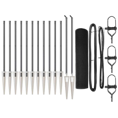 Fence Post Grey 25 x 0.4 m (25 x 25 mm mesh) Steel and PVC