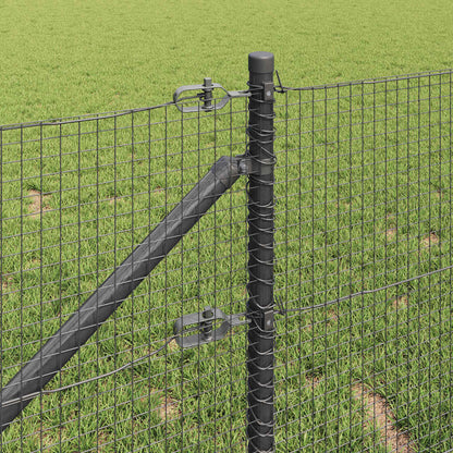 Welded Wire Fence with Spikes Steel and PVC Grey Mesh