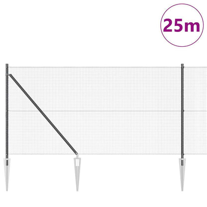 Welded Wire Fence with Spikes 25 x 1 m (W x H) PVC-coated Steel