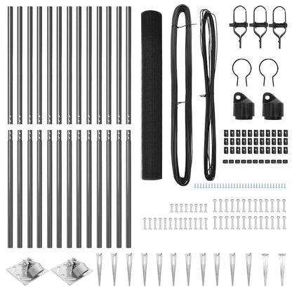 Fence Post Grey 25 x 1.4 m (16 x 16 mm mesh) Steel and PVC