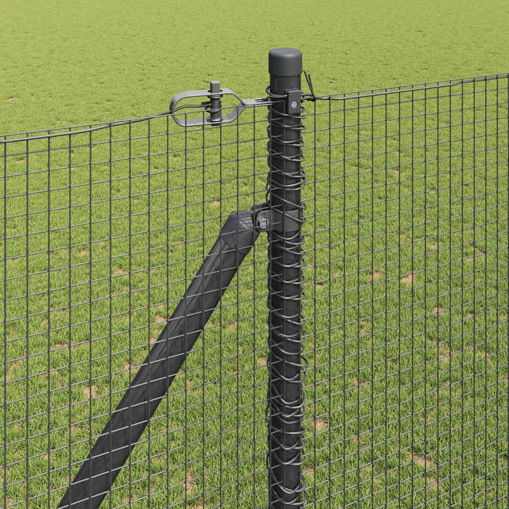 Fence Post Grey 25 x 1.5 m (16 x 16 mm mesh) Steel and PVC