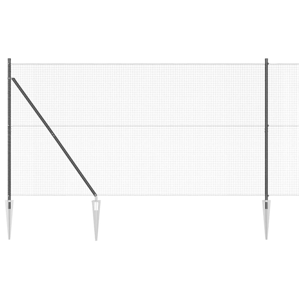 Welded Wire Fence with Spikes Steel Grey Mesh