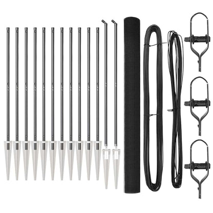 Fence Post Grey 25 x 1.6 m (16 x 16 mm mesh) Steel and PVC