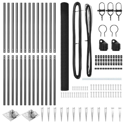 Fence Post Grey 25 x 1.6 m (16 x 16 mm mesh) Steel and PVC