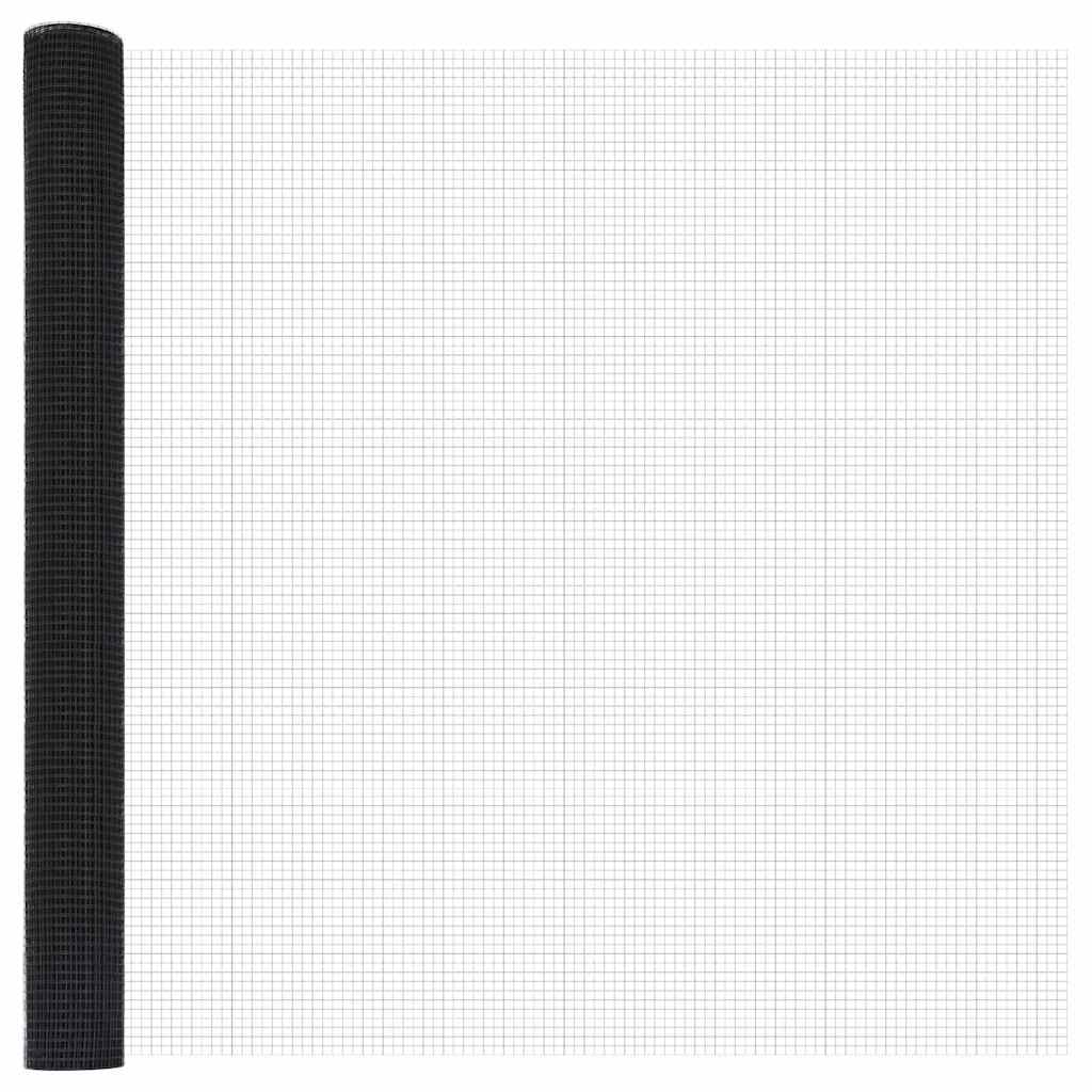 Fence Post Grey 25 x 1.6 m (16 x 16 mm mesh) Steel and PVC