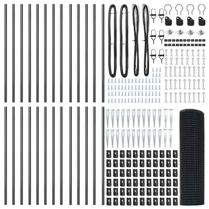 Fence Post Grey 50 x 0.5 m (19 x 19 mm mesh) Steel and PVC