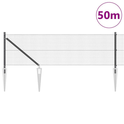 Welded Wire Fence with Spikes Steel and PVC Grey Mesh