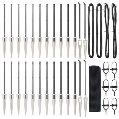 Fence Post Grey 50 x 1 m (16 x 16 mm mesh) Steel and PVC