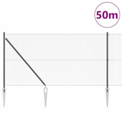Welded Wire Fence with Spikes 50 x 1 m (W x H) PVC-coated Steel