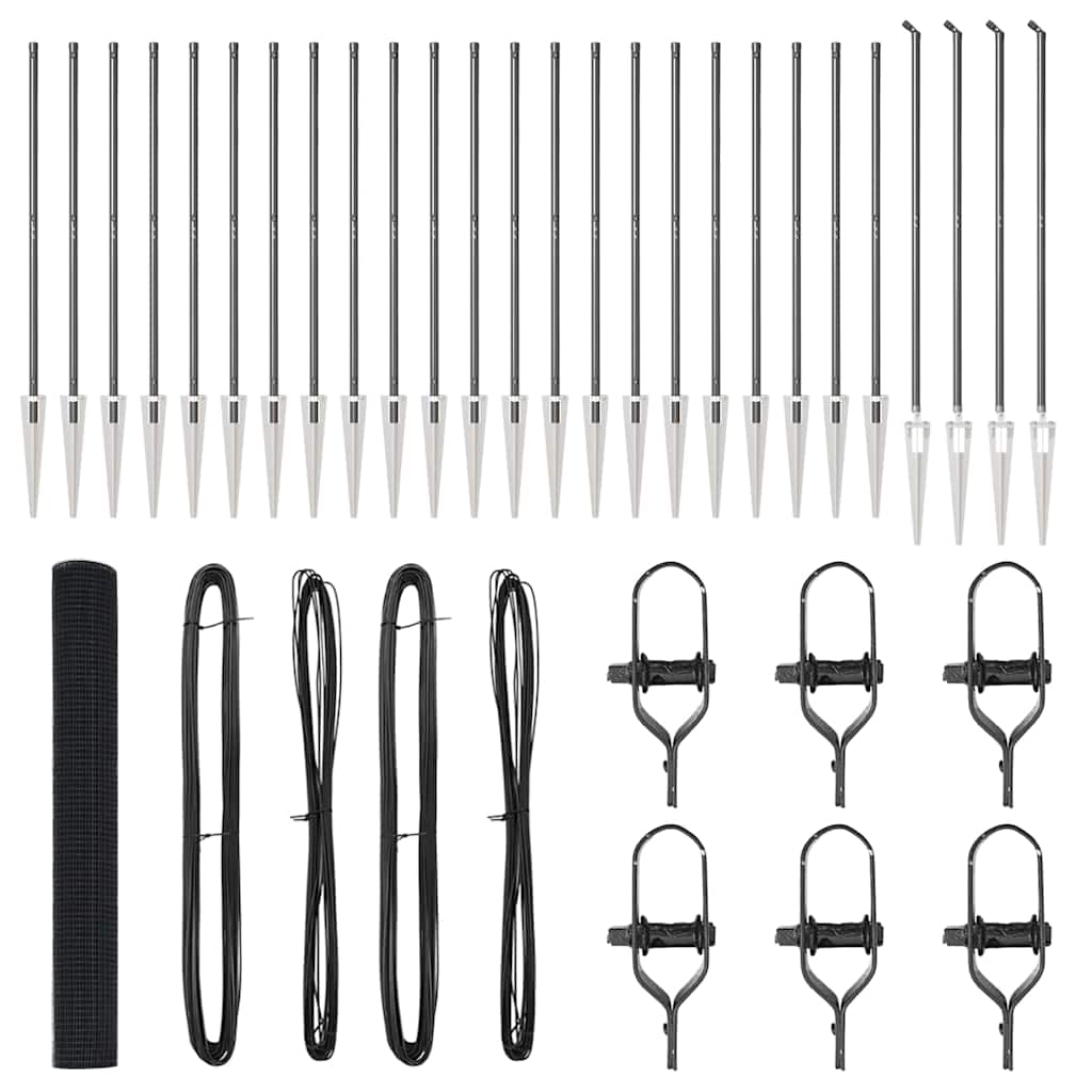 Fence Post Grey 50 x 1.2 m (12 x 12 mm mesh) Steel and PVC