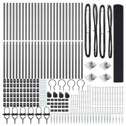 Fence Post Grey 50 x 1.2 m (12 x 12 mm mesh) Steel and PVC