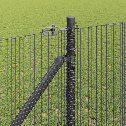 Welded Wire Fence with Spikes Steel and PVC Grey Mesh