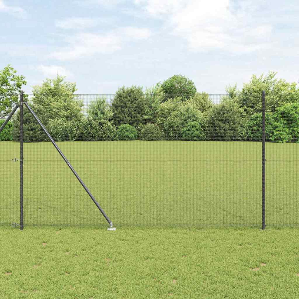 Welded Wire Fence with Spikes Steel and PVC Grey Mesh