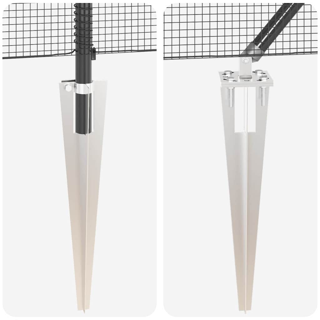 Fence Post Grey 100 x 0.4 m (12 x 12 mm mesh) Steel and PVC