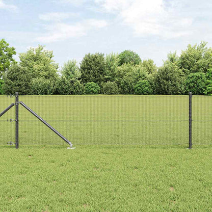 Welded Wire Fence with Spikes Steel and PVC Grey Mesh
