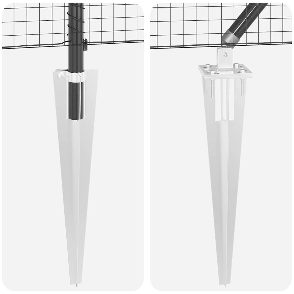 Welded Wire Fence with Spikes Steel and PVC Grey Mesh