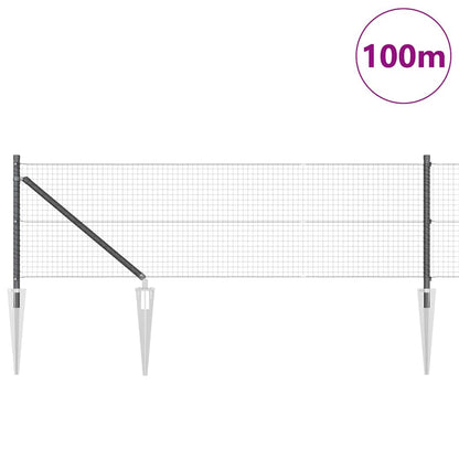 Welded Wire Fence with Spikes Steel and PVC Grey Mesh
